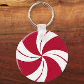 Peppermint Swirl Stripe Snoep Sleutelhanger (Voorkant)