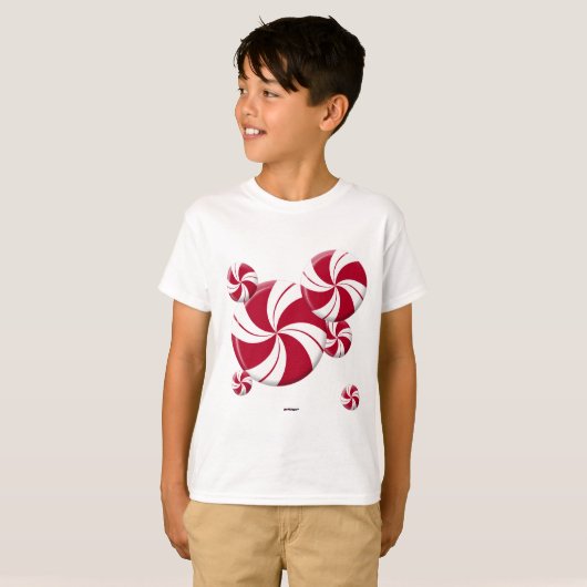 Peppermint Swirl Stripe Snoep T-shirt (Voorkant volledig)