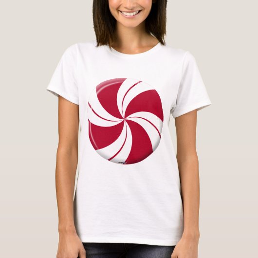 Peppermint Swirl Stripe Snoep T-shirt (Voorkant)