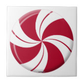 Peppermint Swirl Stripe Snoep Tegeltje (Voorkant)