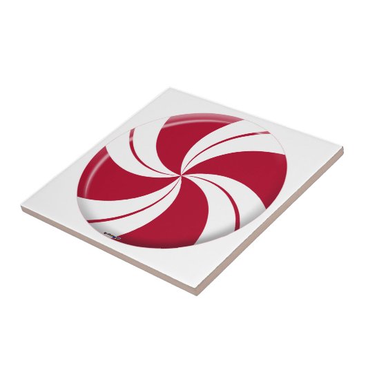 Peppermint Swirl Stripe Snoep Tegeltje (Zijkant)