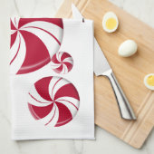 Peppermint Swirl Stripe Snoep Theedoek (Quarter Fold)