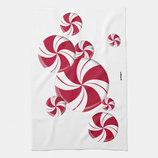 Peppermint Swirl Stripe Snoep Theedoek (Verticaal)