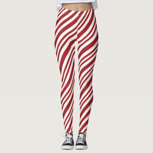 Peppermint Taste em Candy Cane Pattern Leggings (Voorkant)