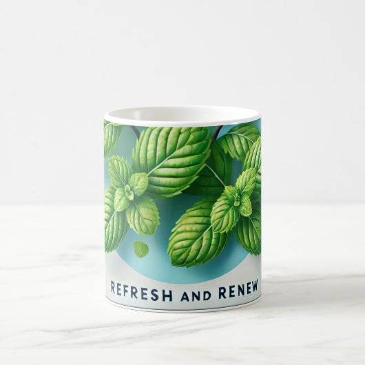 Peppermint Tea Design AI-kunst Koffiemok (Center)