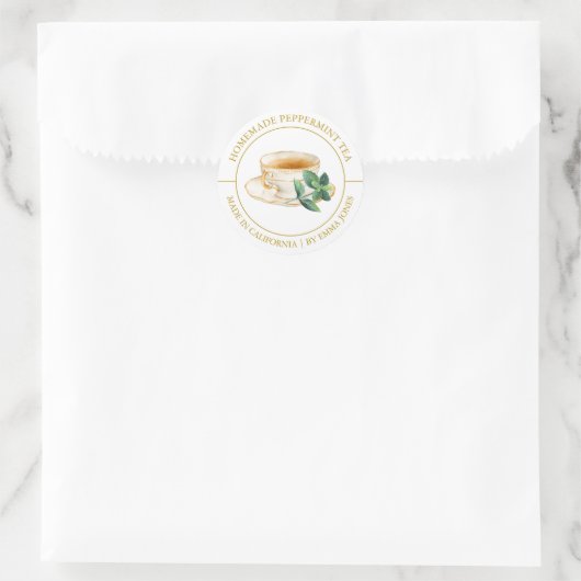 Peppermint Tea Modern label (Tas)