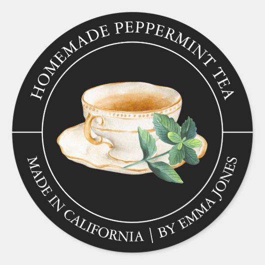 Peppermint Tea Modern label (Voorkant)
