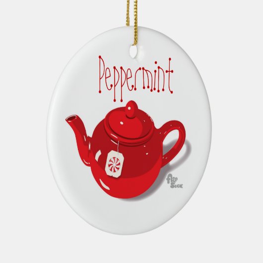 Peppermint Teapot Holiday Ornament (Rechts)