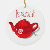 Peppermint Teapot Holiday Ornament (Voorkant)