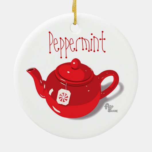 Peppermint Teapot Holiday Ornament (Achterkant)