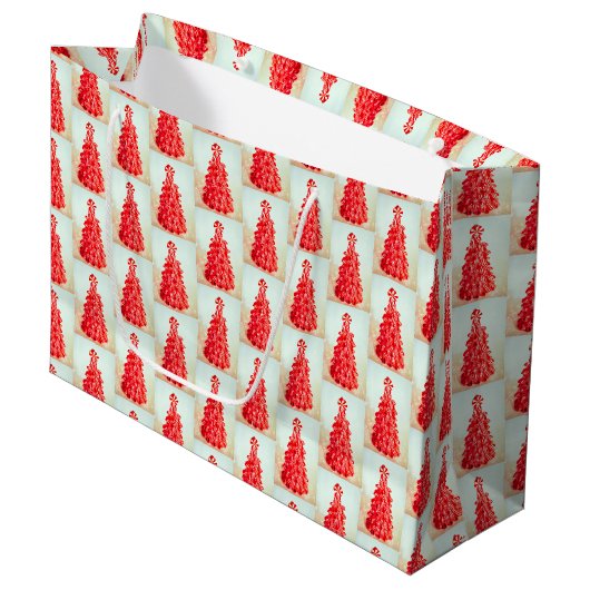 Peppermint Tree Large Gift Bag Groot Cadeauzakje (Voorkant Gekanteld)