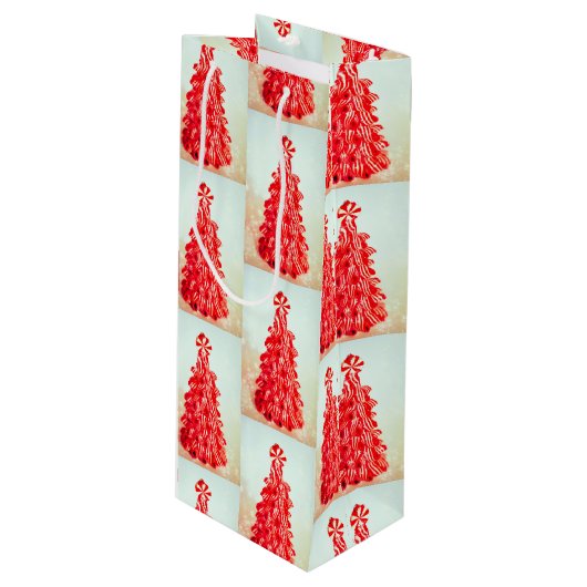 Peppermint Tree (Small, Medium, Wine) Gift Bag Wijn Cadeautas (Voorkant Gekanteld)