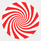 Peppermint Twirl Ronde Sticker (Voorkant)