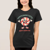 Peppermintastisch – Schattige Kerstmis Pepermunt P Tri-Blend Shirt (Voorkant)