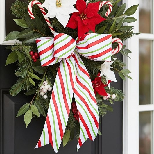 Peppermintstrepen Satijnen Lint