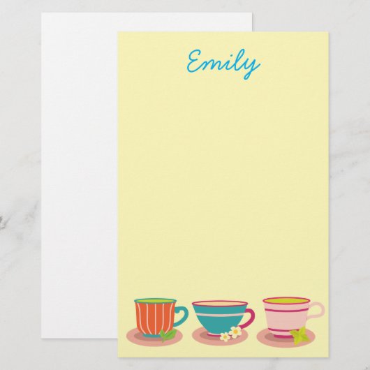 Peppermintthee voor theeliefhebbers briefpapier (Voorkant / Achterkant)