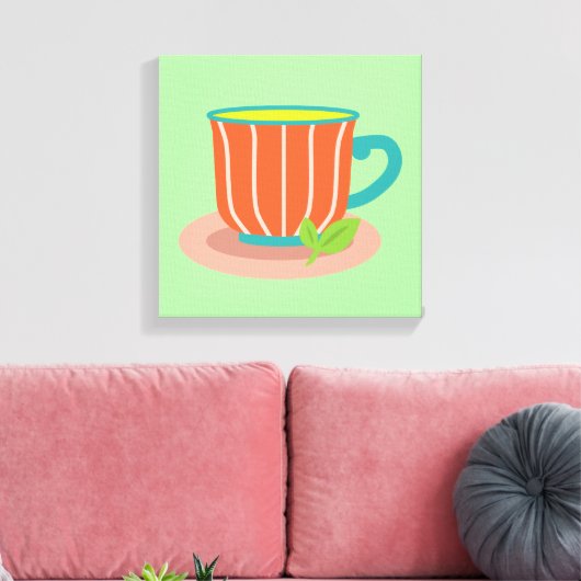 Peppermintthee voor theeliefhebbers canvas afdruk (Insitu (Woonkamer))