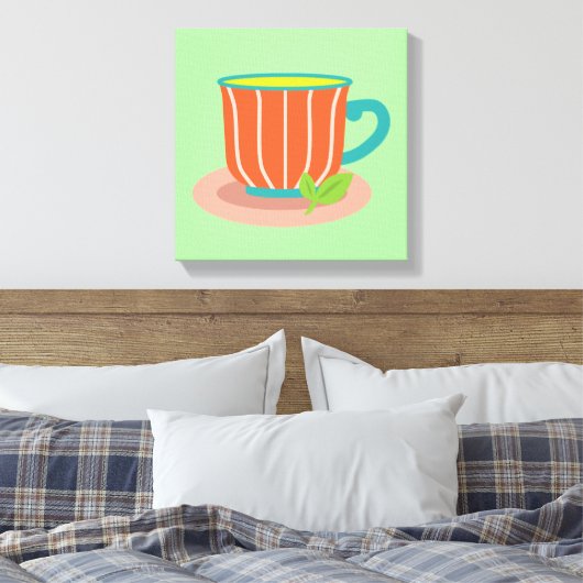 Peppermintthee voor theeliefhebbers canvas afdruk (Insitu (Slaapkamer))