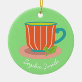 Peppermintthee voor theeliefhebbers keramisch ornament