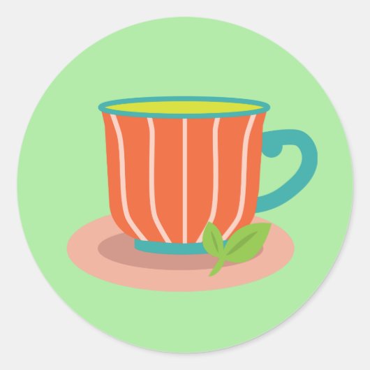 Peppermintthee voor theeliefhebbers ronde sticker (Voorkant)