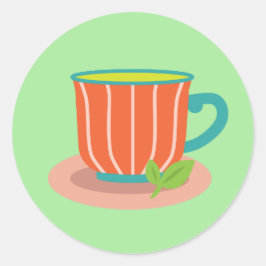 Peppermintthee voor theeliefhebbers ronde sticker