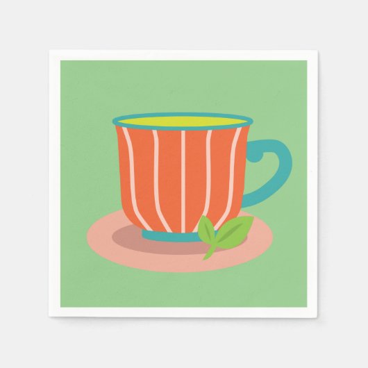 Peppermintthee voor theeliefhebbers servet (Voorkant)