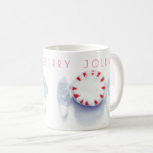 PEPPERMUNT CANDY "HAPPY MERRY JOLLY" Witte Mok