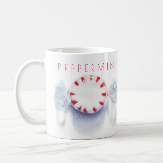 PEPPERMUNT SNOEP Witte Mok + Tekst (Links)
