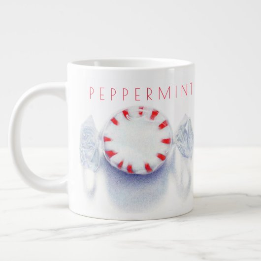 PEPPERMUNT SNOEPJE Grote Witte Mok + Tekst (Links)