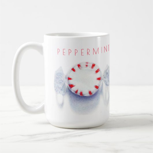 PEPPERMUNT SNOEPJE Hoge Witte Mok + Tekst (Links)