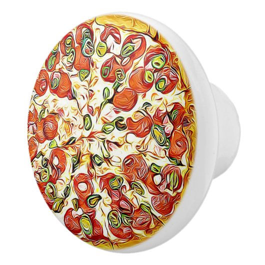 Pepperoni Cheese Pizza Kitchen Cabinet Knob Keramische Knop (Rechts)