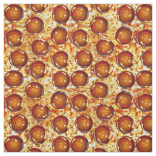 Pepperoni Cheese Pizza Pattern Stof