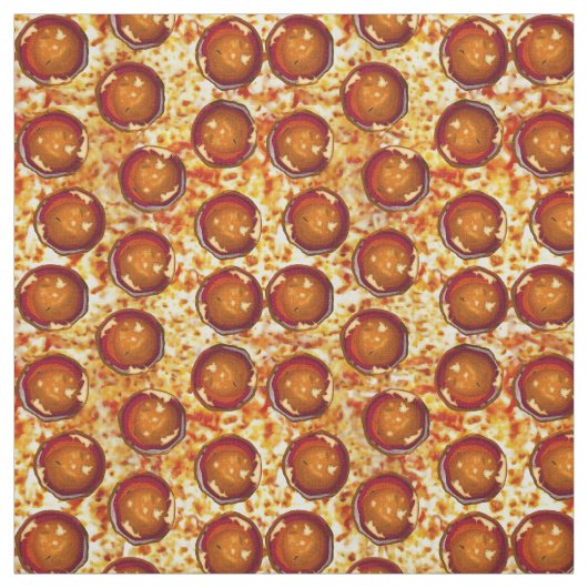 Pepperoni Cheese Pizza Pattern Stof (Swatch)