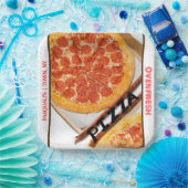 Pepperoni Cheese Pizza Restaurant NAAM Papieren Bordje (Feest)