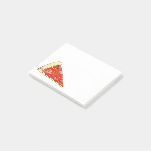 Pepperoni Cheese Pizza Slice Foodie Post Post-it® Notes (Schuin)