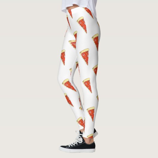 Pepperoni Cheese Pizza Slice Italy Food Slices Leggings (Links)