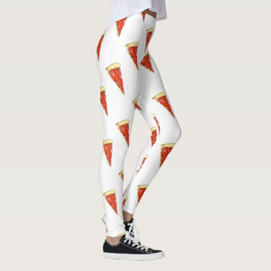 Pepperoni Cheese Pizza Slice Italy Food Slices Leggings (Rechts)
