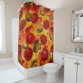 Pepperoni en Champignon Pizza Douchegordijn (In situ)