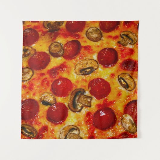 Pepperoni en Champignon Pizza Wandkleed (Voorkant)