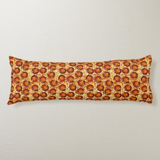 Pepperoni en Cheese Pizza Pattern Lichaamskussen (Voorkant)