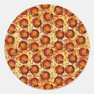 Pepperoni en Cheese Pizza Pattern Ronde Sticker