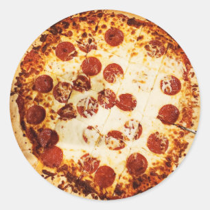 Pepperoni en Cheese Pizza Ronde Sticker