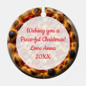 Pepperoni en kaas Pizza Kerstmis Metalen Ornament (Achterkant)