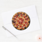 Pepperoni en kaas pizza ronde sticker (Envelop)
