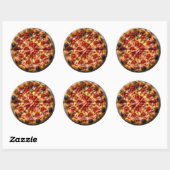 Pepperoni en kaas pizza ronde sticker (Vel)