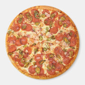 Pepperoni en Olive Pizza koelkast Magnet (Voorkant)