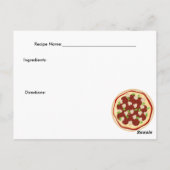 Pepperoni en paddenstoelen Pizza Recipe Card Briefkaart (Achterkant)