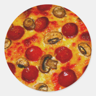 Pepperoni en Pizza Ronde Sticker