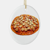 Pepperoni en SaUSE Pizza kerstversiering Keramisch Ornament (Rechts)