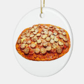 Pepperoni en SaUSE Pizza kerstversiering Keramisch Ornament (Links)